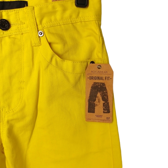 ROCAWEAR Original Fit Classic Yellow Straight Leg Color Jeans 10 (27) NWT - Picture 4 of 10